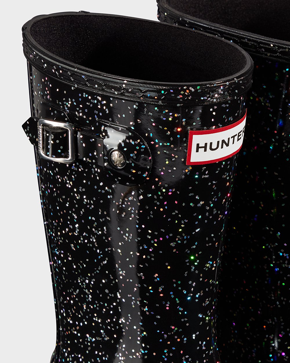 Hunter Gummistøvler Børn Sort | Original Big Giant Glitter | VIJNT-1302